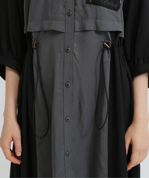 AVIREX シャツワンピース COLOR SCHEME LONG SHIRTS/カラー