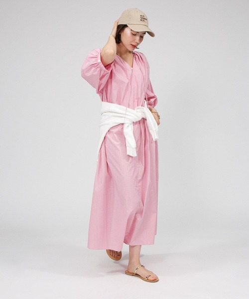 美品BABYLONE バビロン❣️長袖ロングワッフルワンピース カーキ / フリー 美品BABYLONE バビロン❣️長袖ロングワッフルワンピース カーキ