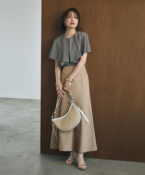 tシャツ 「Saori Oyamada × SLOANE × ANAYI」ドライポンチラッフルケープ プルオーバー レディース ANAYI tシャツ 「Saori Oyamada × SLOANE ANAYI」ドライポンチ