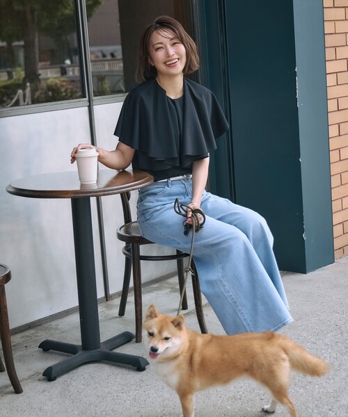 tシャツ 「Saori Oyamada × SLOANE × ANAYI」ドライポンチラッフルケープ プルオーバー レディース ANAYI tシャツ 「Saori Oyamada × SLOANE ANAYI」ドライポンチ