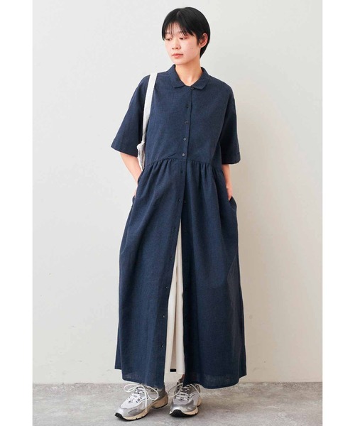 リブ イン コンフォート 麻混上品ワンピース　Sサイズ リブ イン コンフォート 人気スタイリスト 石上 美津江さんと