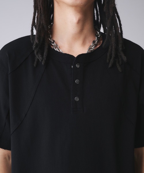 ANDER HUNK tシャツ Metal Henry neck T-shirt /メタルヘンリーネックT