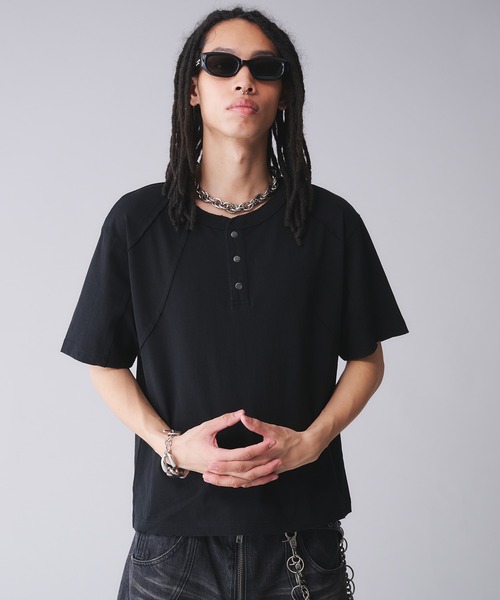ANDER HUNK tシャツ Metal Henry neck T-shirt /メタルヘンリーネックT 