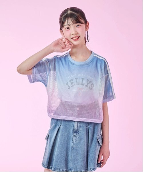 メゾピアノ　新品　140  シェル　Tシャツ　グラデーション ショートパンツ 楽天市場】メゾピアノ(mezzo piano)グラデーションプリント