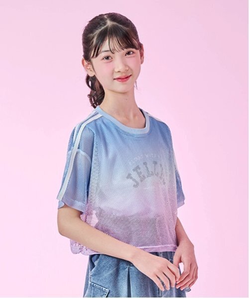 メゾピアノ グラデーションメッシュレイヤード半袖Tシャツセット　140 グラデーションメッシュレイヤード半袖Tシャツセット（Tシャツ