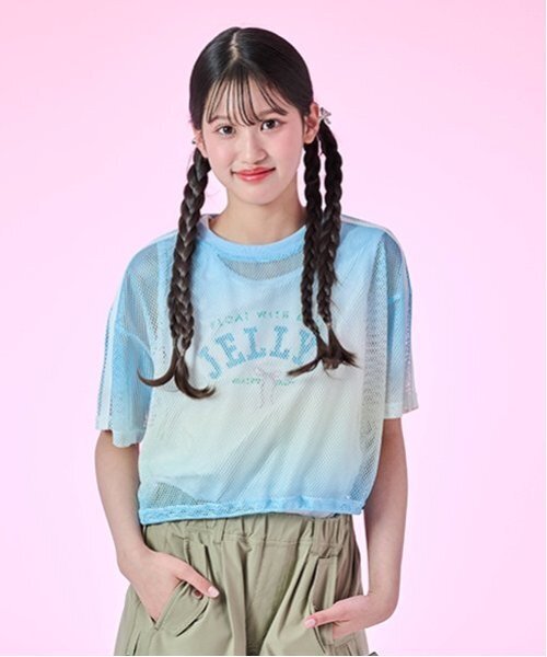 mezzo piano Junior tシャツ グラデーションメッシュTシャツ