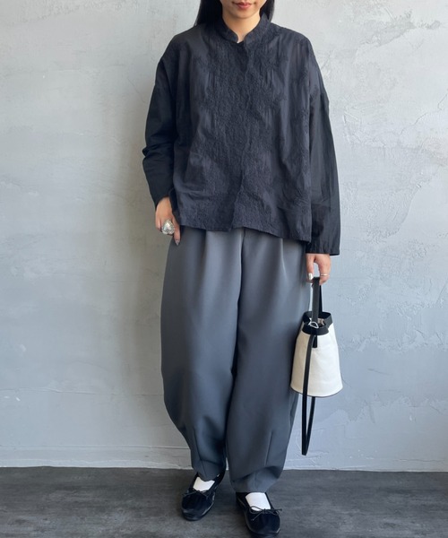 最終価格【美品】大人気mizuiro indスタンドカラーレース刺繍ブラウス mizuiroind ブラウス シャツ 「WEB先行予約」「mizuiro ind