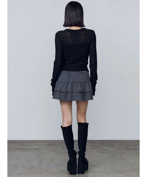 EMODA 黒 フリル ミニスカート 新品タグ付き EMODA スカート ティアードフリルミニスカート : ZOZOTOWN Yahoo