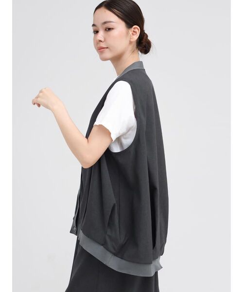 ベスト/ジレ IORE AIRBEST TRIANGLE PALETTE ベスト ジレ ツイードVネックベスト レディース