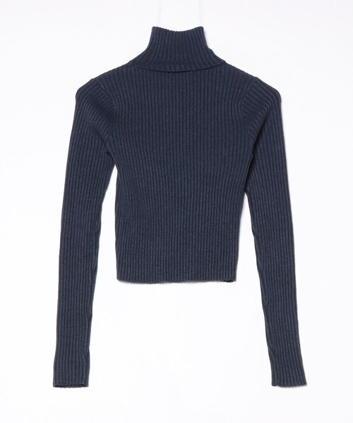 「muller of yoshiokubo」 ストライプ柄タートルネックニット FREE ネイビー レディース_画像2