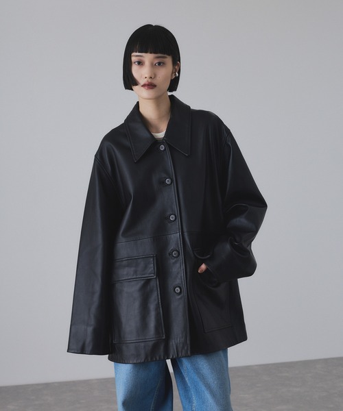 Oakwood Classic 黒 レザー カーコート　Lサイズ ベストセラーファッション - Oakwood Classic 黒 レザー カー