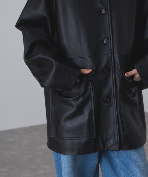ADAM ET ROPE'（アダムエロペ） ブルゾン アウター ラムレザーカー