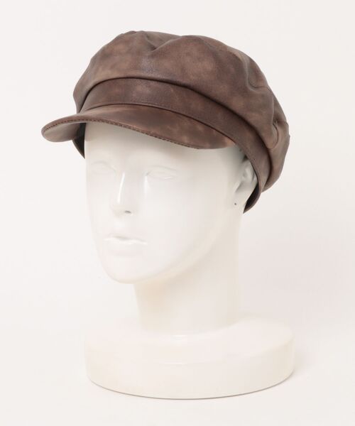 Revo. 帽子 キャスケット ヴィンテージライク フェイクレザー マリン