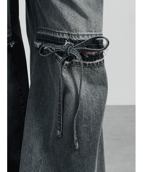 【大人気】SORIN デニム　36 黒 SORIN（ソリン） ジーンズ デニム デニムパンツ Ribbon Slit Jeans