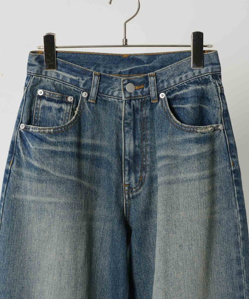 「FEKETE」 加工デニムパンツ LARGE ブルー レディース
