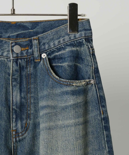 「FEKETE」 加工デニムパンツ LARGE ブルー レディース