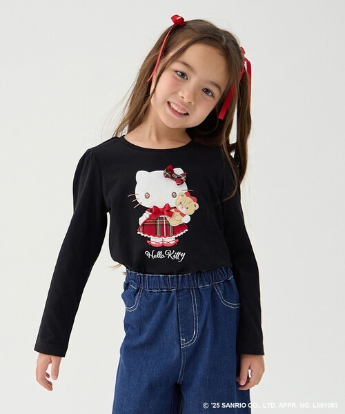 ANY（エニィ） tシャツ 「ハローキティ×ANY KIDS」アップリケ 長袖T