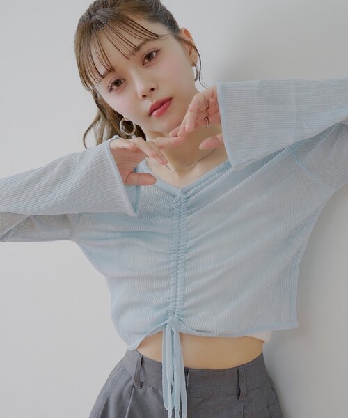 Chico カーディガン 前後2wayドロストシアーカーディガン