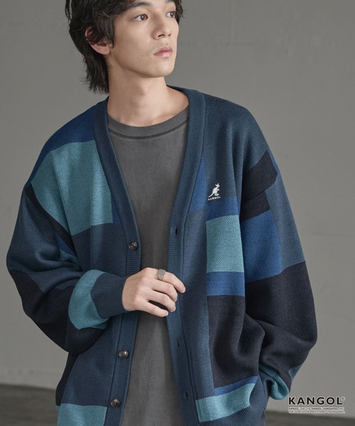 KANGOL（カンゴール） カーディガン 別注 ロゴ ワンポイント刺繍