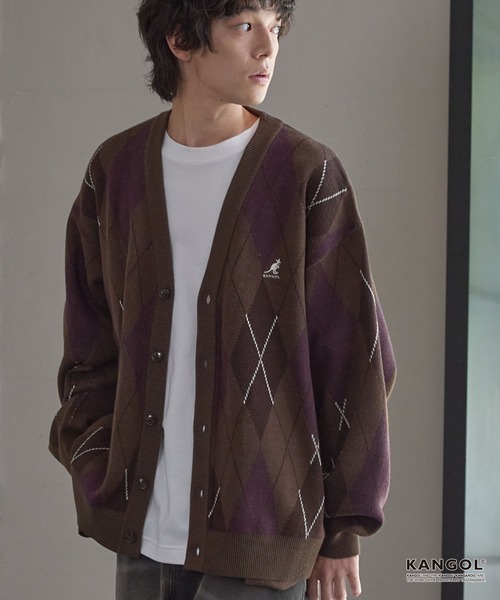 KANGOL（カンゴール） カーディガン 別注 ロゴ ワンポイント刺繍