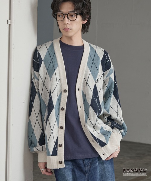 KANGOL（カンゴール） カーディガン 別注 ロゴ ワンポイント刺繍