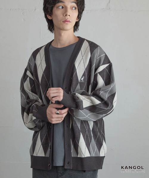 KANGOL（カンゴール） カーディガン 別注 ロゴ ワンポイント刺繍