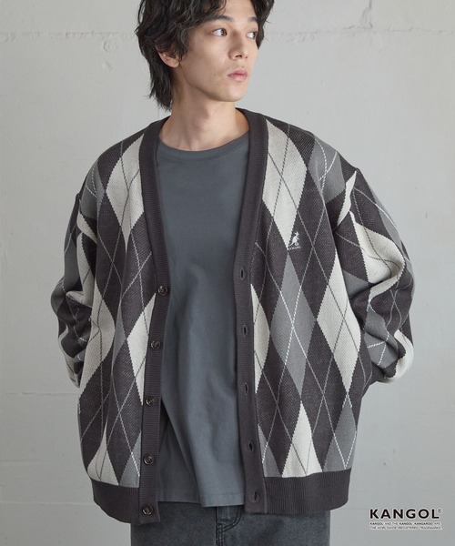 KANGOL（カンゴール） カーディガン 別注 ロゴ ワンポイント刺繍