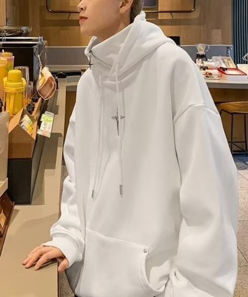 lilful パーカー 「25年秋冬新作」ビッグシルエットハイネッククロス