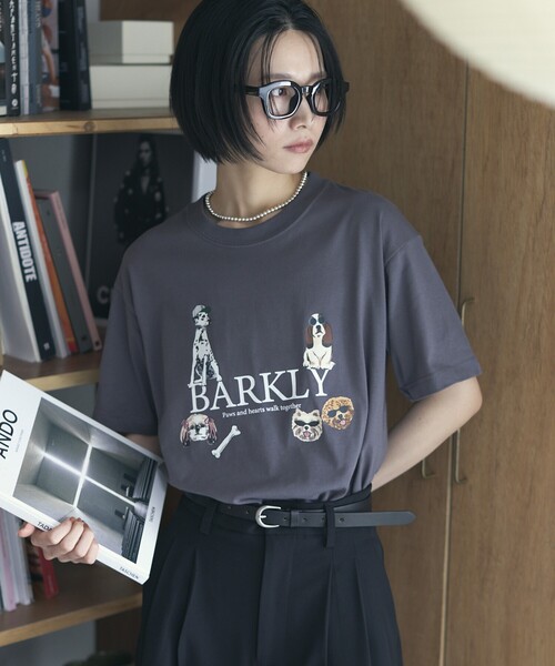 「Firsthand」 半袖Tシャツ FREE チャコールグレー レディース_画像5