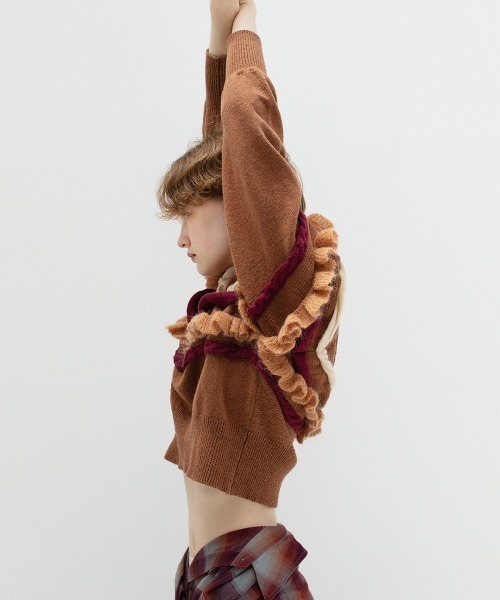 leinwande(ラインヴァンド) ニット セーター Textured Ruffle Sleeve leinwande(ラインヴァンド) ニット セーター Textured Ruffle Sleeve