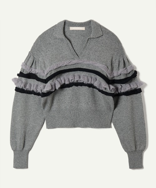 Leinwande Wool tie nit top グレー Leinwande Wool tie nit top グレー