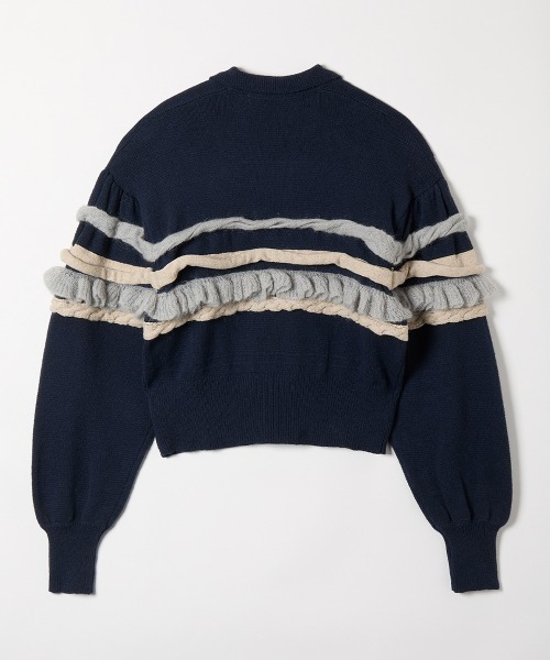 leinwande（ラインヴァンド） ニット セーター Textured Ruffle Sleeve