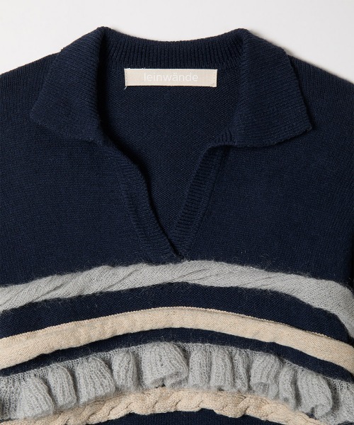 トップス leinwande Intarsia Knitted Polo leinwande（ラインヴァンド）の「Intarsia Knitted Polo（ニット