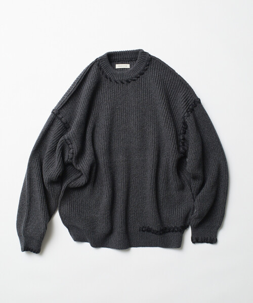 グレー 編み込みデザイン 3個セット FREAK'S STORE セーター ニット 限定展開 リラックスフィット