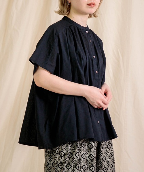 「Brocante」 半袖ブラウス 2 ロイヤルブルー レディース_画像7