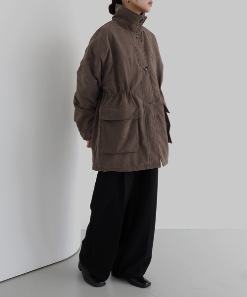 hellam（ヘラム） コート アウター ピーチスキン中綿ペプラム