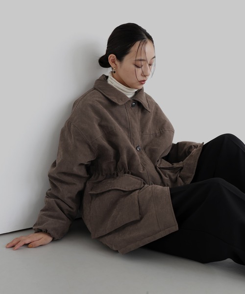 hellam（ヘラム） コート アウター ピーチスキン中綿ペプラム