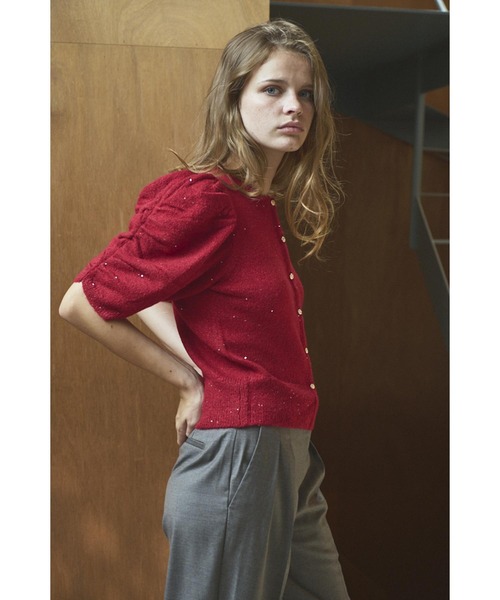 Estella.K カーディガン Mira Knit Cardigan スパンコールボリューム
