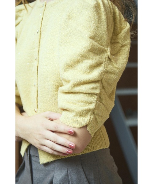 Estella.K カーディガン Mira Knit Cardigan スパンコールボリューム