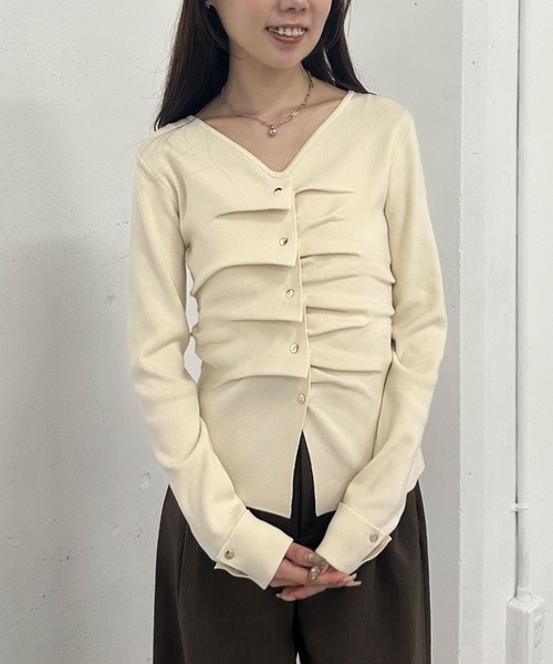 archives（アルシーヴ） ニット セーター タックボタンニットプル