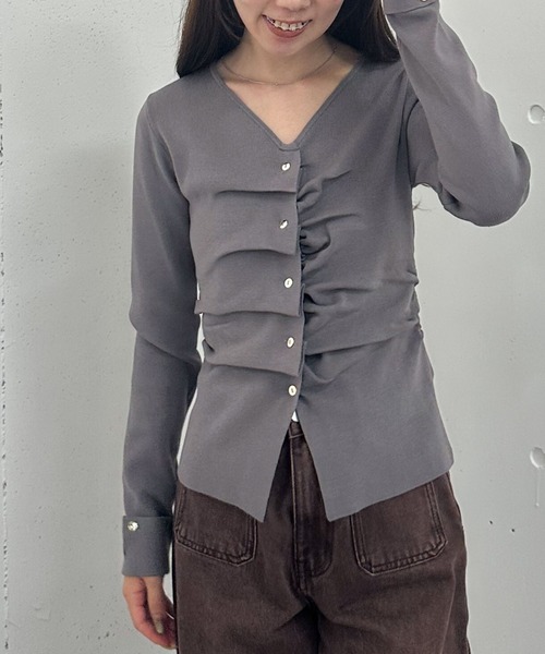 archives（アルシーヴ） ニット セーター タックボタンニットプル