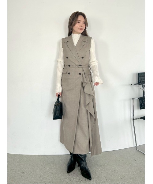 FRAY I.D ワンピース ダブルブレストアシメデザインワンピース