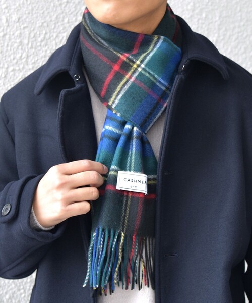 SHIPS any マフラー any: カシミヤ チェック メンズ : ZOZOTOWN Yahoo