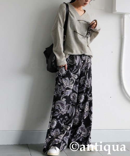 antiqua（アンティカ） パンツ ペイズリー柄 パンツ レディース
