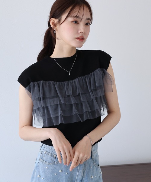 「BLUEEAST」 ノースリーブニット MEDIUM アイボリー レディース_画像9