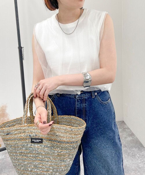 「fredy emue」 ノースリーブニット 38 ブラック レディース_画像6