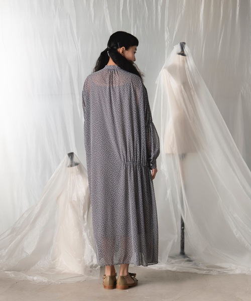 「mintdesigns」 長袖ワンピース 2 ネイビー レディース_画像3