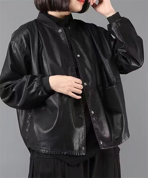 「Dream garden」 レザージャケット L ブラック レディース_画像4