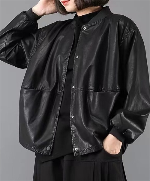 「Dream garden」 レザージャケット L ブラック レディース_画像6