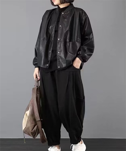 「Dream garden」 レザージャケット L ブラック レディース_画像7